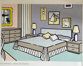 Roy Lichtenstein (1923-1997), Interior with Waterlilies, 1991, copyright Estate of Roy Lichtenstein/DACS 2000, Printed in Britain