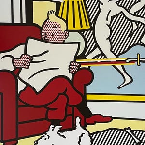Roy Lichtenstein (1923-1997), Tintin Reading, 1993, Copyright Roy Lichtenstein & Sabam Brussels 1995, Printed in Belgium