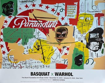 バスキア＆ウォーホル　1985年 共同展示 オリジナル広告ページ フォンダシオン ルイ・ヴィトンにて「バスキア × ウォーホル Painting