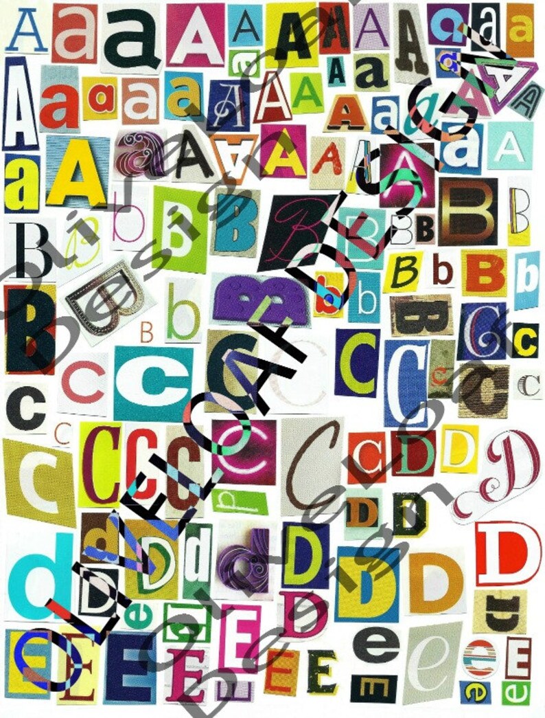 multicolor set 2 printable digital alphabet a to z magazine etsy