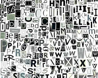printable digital alphabet black white grey series a to z etsy