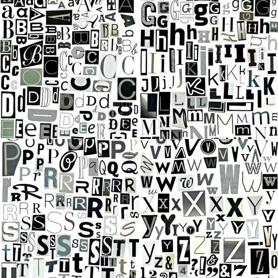 printable digital alphabet black white grey series a to z etsy