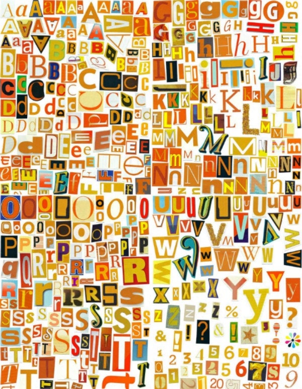 printable digital alphabet orange series a to z 1 10 etsy