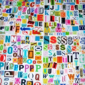 MultiColor Set 1 Printable Digital Alphabet, A to Z, Magazine Letters, Upcycled, Collage Letters, Ransom Note image 1