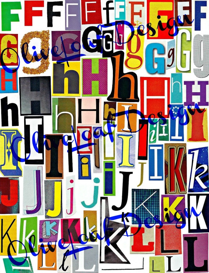 multicolor set 3 printable digital alphabet a to z magazine etsy
