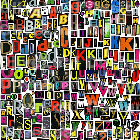 black multicolor printable digital alphabet a to z symbols etsy