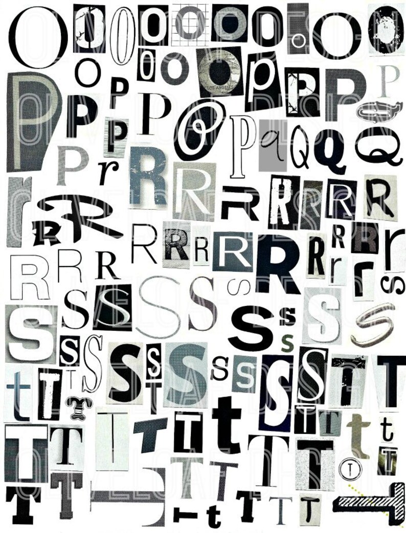printable digital alphabet black white grey series a to z etsy
