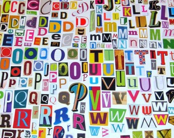 MultiColor Set 2 Printable Digital Alphabet, A to Z, Magazine Letters, Collage Letters, Ransom Note