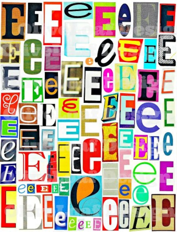 Multicolor Single Letter E E Printable Digital Single Letter Etsy