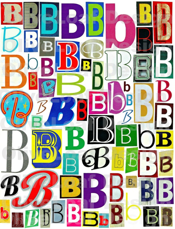 multicolor single letter b b printable digital single letter etsy