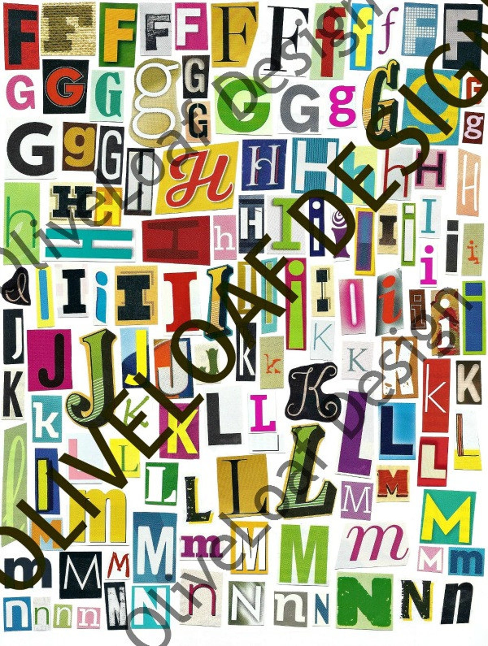 multicolor set 2 printable digital alphabet a to z magazine etsy