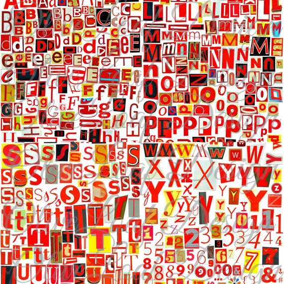 printable digital alphabet red series a to z 1 10 etsy