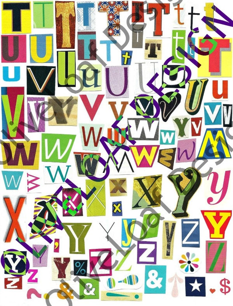 multicolor set 2 printable digital alphabet a to z magazine etsy