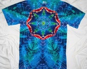 tye dye shirt, small mandala tie dye, gildan ultra cotton tee, tie dyed t shirt by GratefulDan