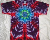 Tie dye, Large tie dyed tee, tye dye mandala t shirt by grateful dan dyes, music festival clothing, heady dyes, trippy t-shirt