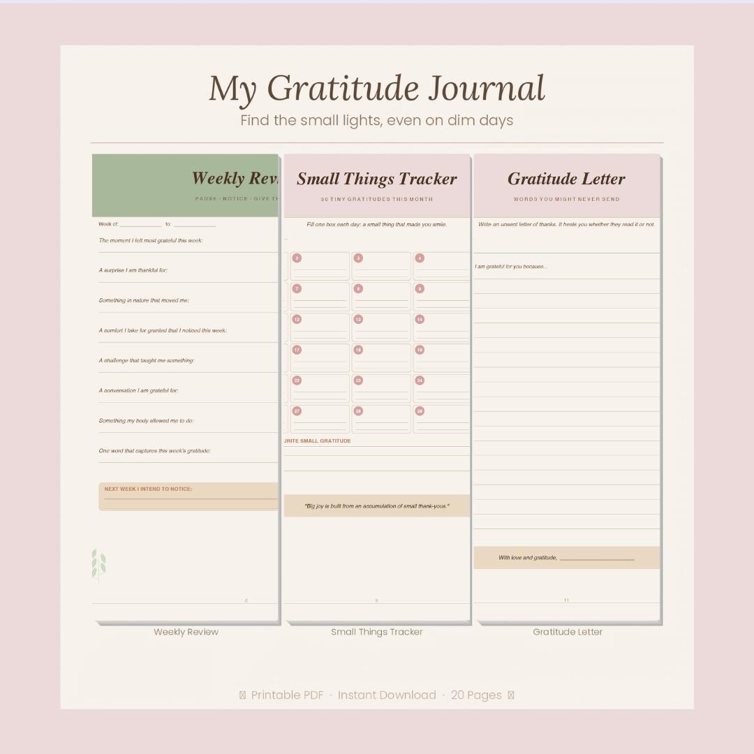 Gratitude Journal Printable PDF | Daily Gratitude Planner | Morning ...