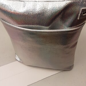 Kaylee crossbody bag in holographic vegan leather. Cotton lining with multiple pockets. image 2