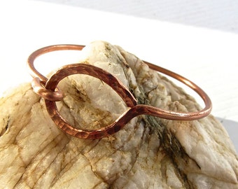 Heavy copper wire handcrafted handmade bangle bracelet