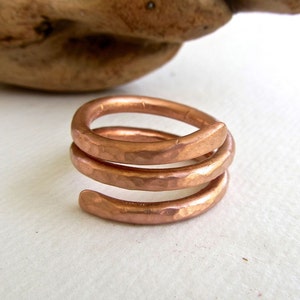 Solid copper hammered ring Thick heavy wire handformed have you tried wearing copper to help with arthritis image 1