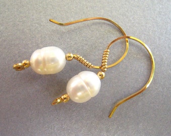 Freshwater Pearls, 14k  GF EARRINGS Perfect for wedding bridesmaids