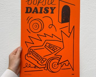 Oppsie Daisy| A3 Risograph Print | Poster