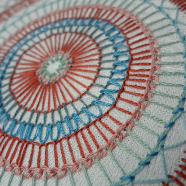 reserved for forge and fire - hand embroidered hoop art - freeform flower in 6 inch hoop by bo betsy - free shipping