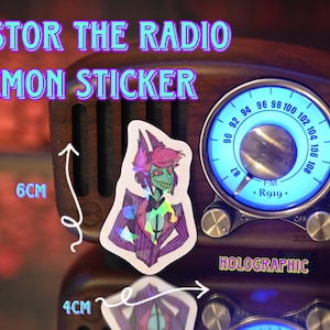 Neon Alastor Holographic Sticker - Hazbin Hotel