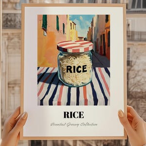 Rice, Grocery Poster, Pantry Wall Decor, Rice Print, Chef Gift, Restaurant Wall Decor, Kitchen Wall Art