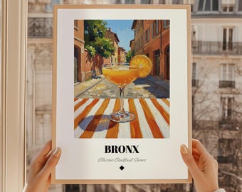 Brandy Crusta cocktail muurposter poster, bord barmenu, olieverfstijl kunst