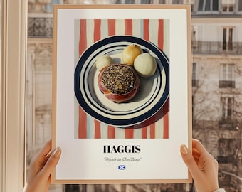 Haggis Art Print, Scottish Cuisine Poster, Cafe Wall Decor