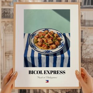 Bicol Express Retro Küche Poster, philippinisches Essen Wandkunst