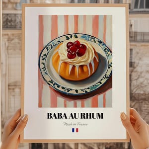 Baba au Rhum, Französisches Dessert Poster, Muttertagsbrunch, Happy Hour Menü, Patisserie, Esszimmer Poster