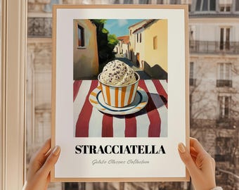 Stracciatella, Italian Gelato Print, Italian Food Art, Dining Room Print, Gelato Bar Sign, Dining Room Print