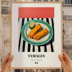 Tamales, Mexican Food Poster, Gift For Chef, Mexican Cook Book, Tamales Poster, Dining Room Poster
