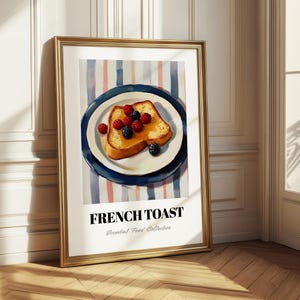 French Toast, French Food Wall Art, 21e verjaardag decor, receptenkaarten, snackstation, keukenmuurkunst