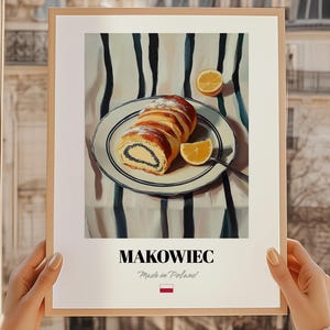 Makowiec Poster, Polish Food Illustration, Polish Dessert Print, Polish Cuisine Poster