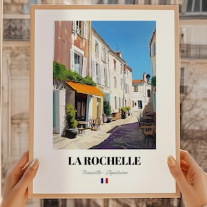 La Rochelle, Nouvelle-Aquitaine, France Wall Art, Print of an Oil Painting Reproduction, La Rochelle Friend Gift, Dorm Wall Decor