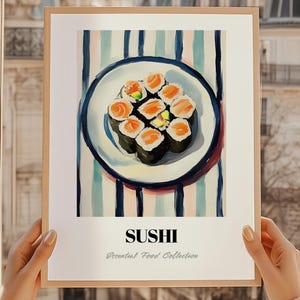 寿司ウォールアートプリント、日本食イラスト、キッチンデコレーション