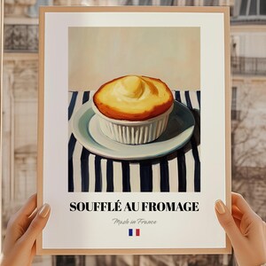 Soufflé au Fromage, French Food Poster, Kitchen Wall Art, Dining Room Poster, Dinner Menu, Dining Room Print