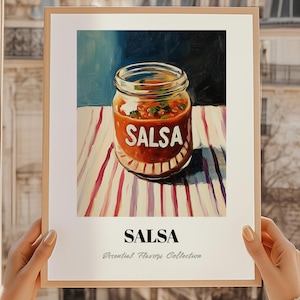 Salsa, Grocery Art, Pantry Decor, Salsa Print, Cooking Gift, Restaurant Wall Decor, Kitchen Wall Art