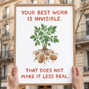 Potato in Soil Wall Art Poster, Gartenarbeit Weisheiten
