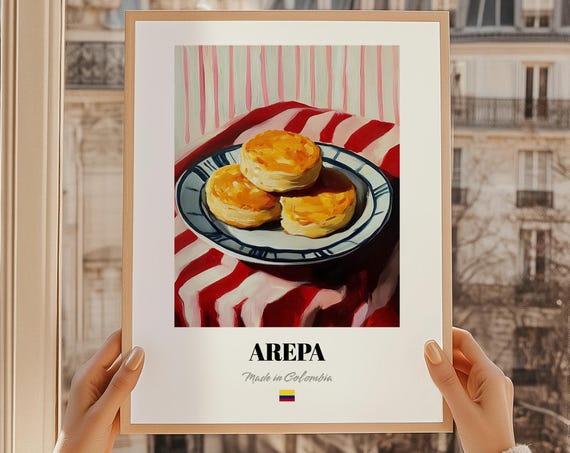 Arepa Print, Colombian Flatbread Wall Art