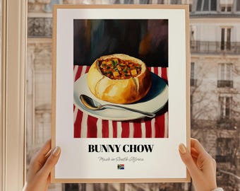 Bunny Chow Print, South African Curry Bread Bowl Art