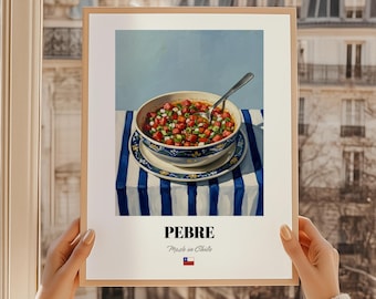 Pebre Vintage Kitchen Print Poster, Chilean Food Wall Art