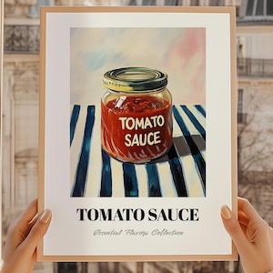 Tomato Sauce, Grocery Poster, Pantry, Tomato Sauce Print, Cooking Gift, Restaurant Wall Decor, Kitchen Wall Art