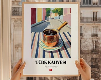Turkish Coffee Poster, Kitchen Wall Art, Turkish Bar Décor