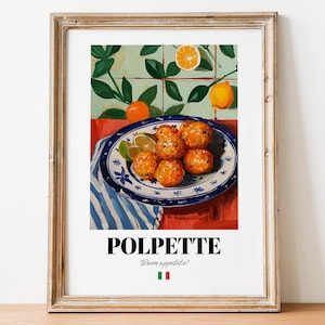 Arte de parede Polpette: decoração de almôndegas italianas para petiscos saborosos