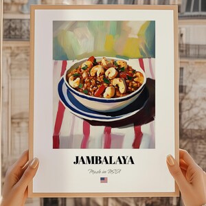 Jambalaya, American Rice Dish, American Cuisine, American Café Décor, Jambalaya Wall Art, American Friend Gift