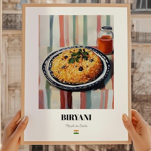 Biryani, Indian Rice Dish, Indian Cuisine, Indian Café Décor, Biryani Wall Art, Indian Friend Gift