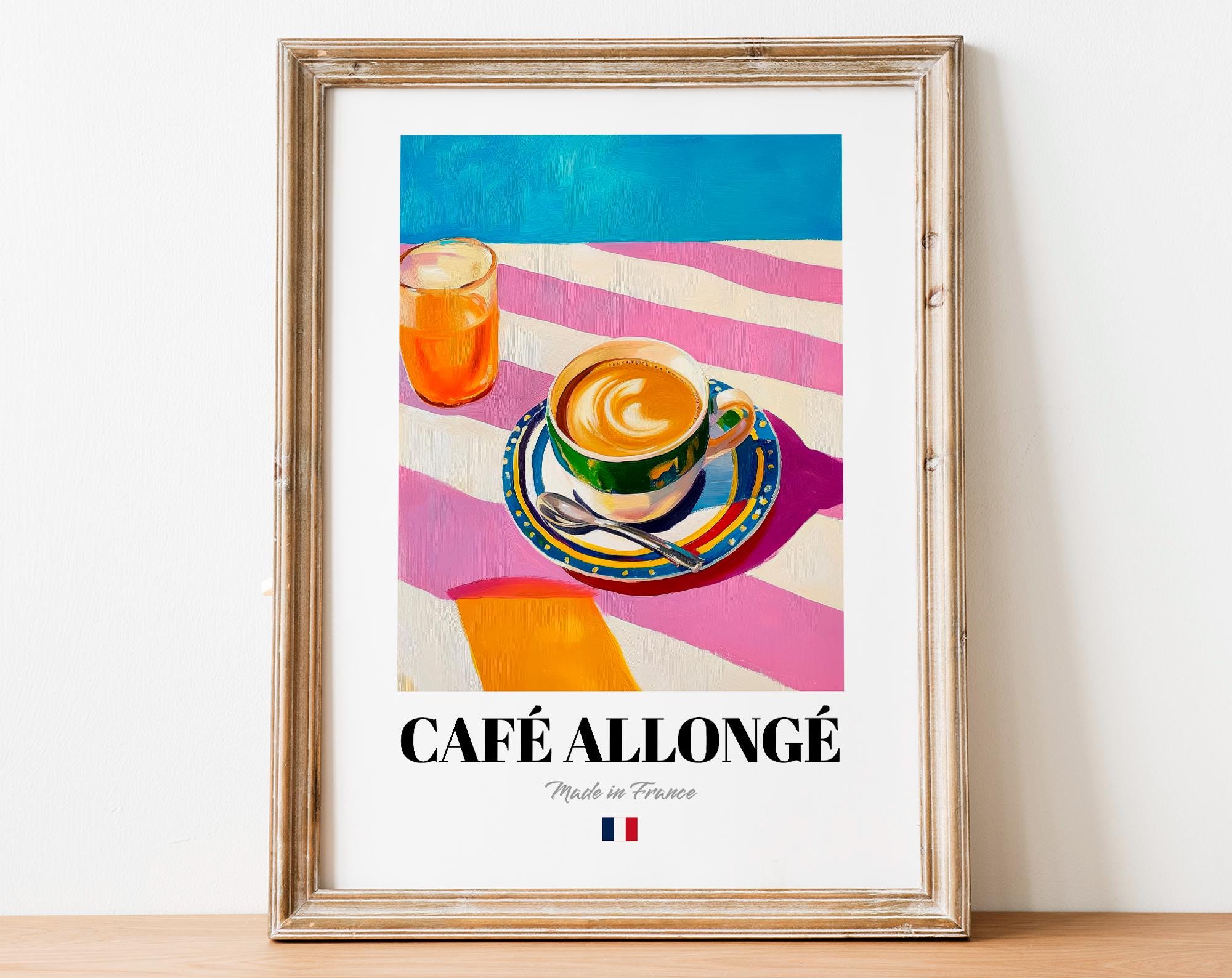 Café Allongé Coffee Wall Art Print Poster: French Long Espresso
